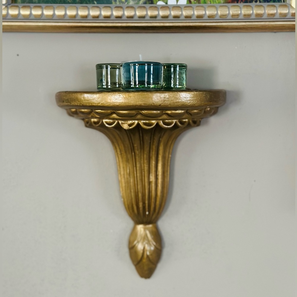 Vintage Florentine demilune wall shelf - Picture 11 of 14
